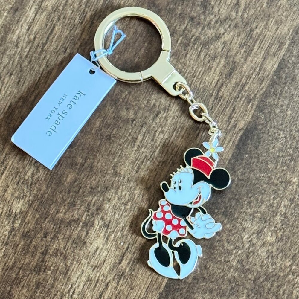 Kate Spade X Minnie Mouse Disney Metal Bag Charm Key Chain Fob Keychain